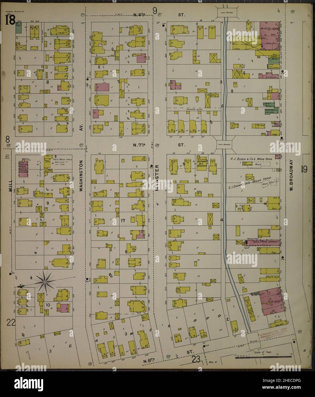 Vintage map of council bluffs hires stock photography and images Alamy