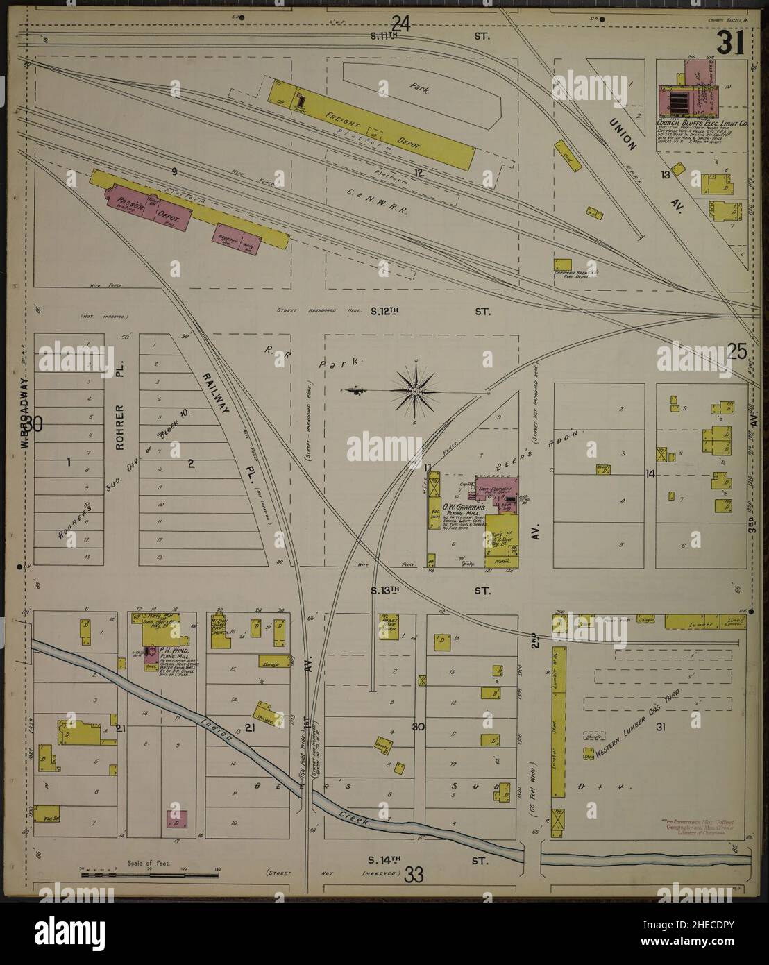 Vintage map of council bluffs hires stock photography and images Alamy