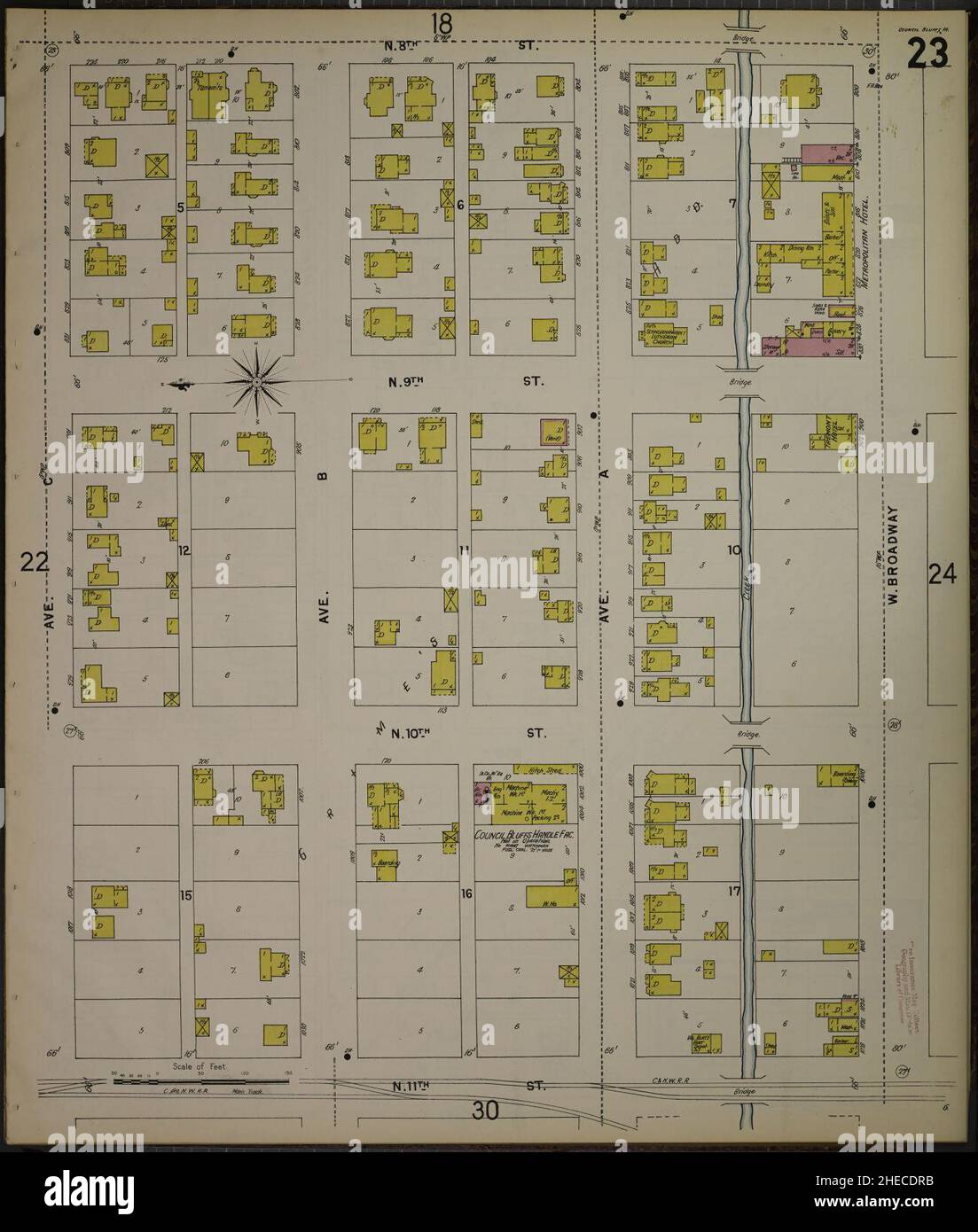 Vintage map of council bluffs hires stock photography and images Alamy