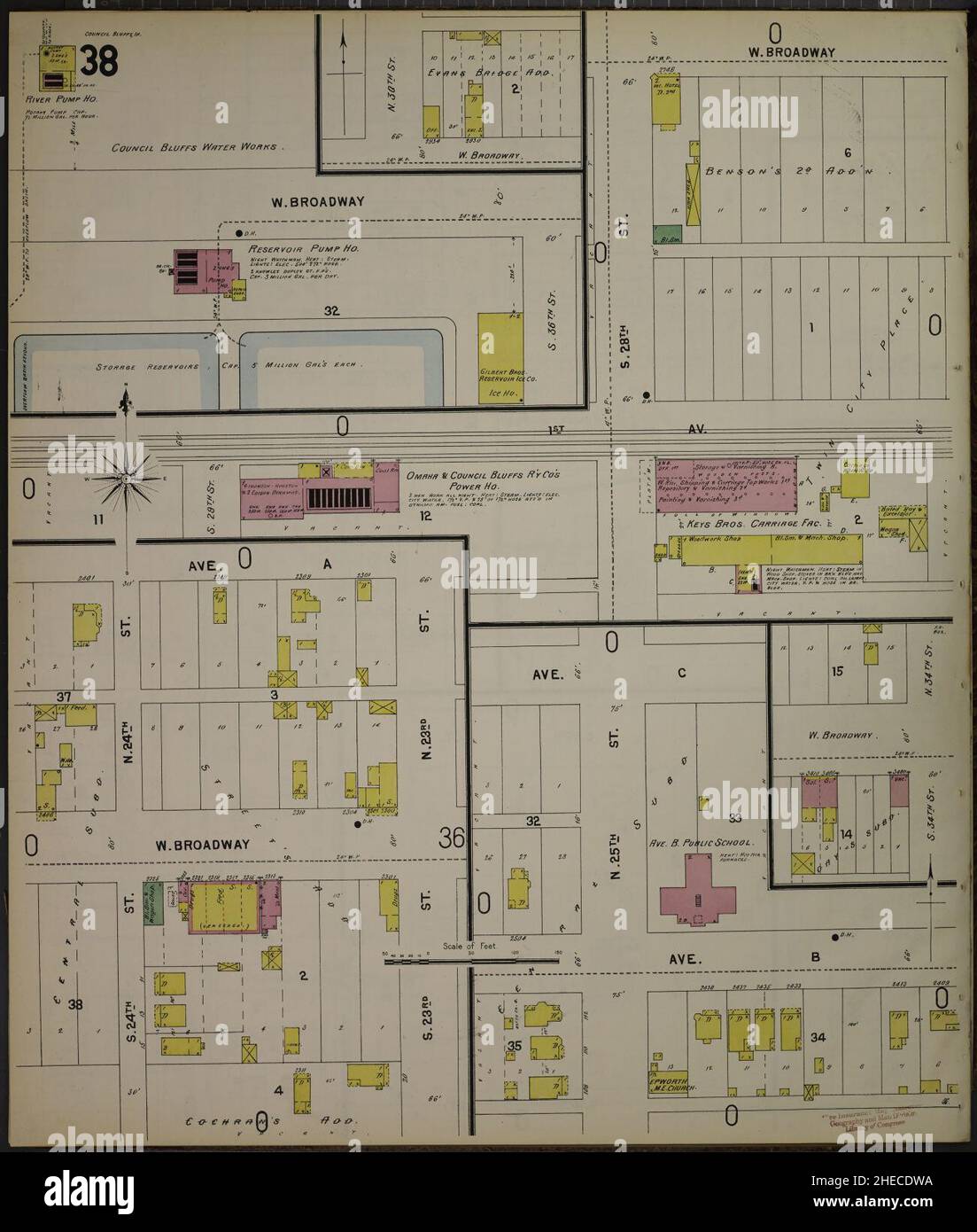Vintage map of council bluffs hires stock photography and images Alamy