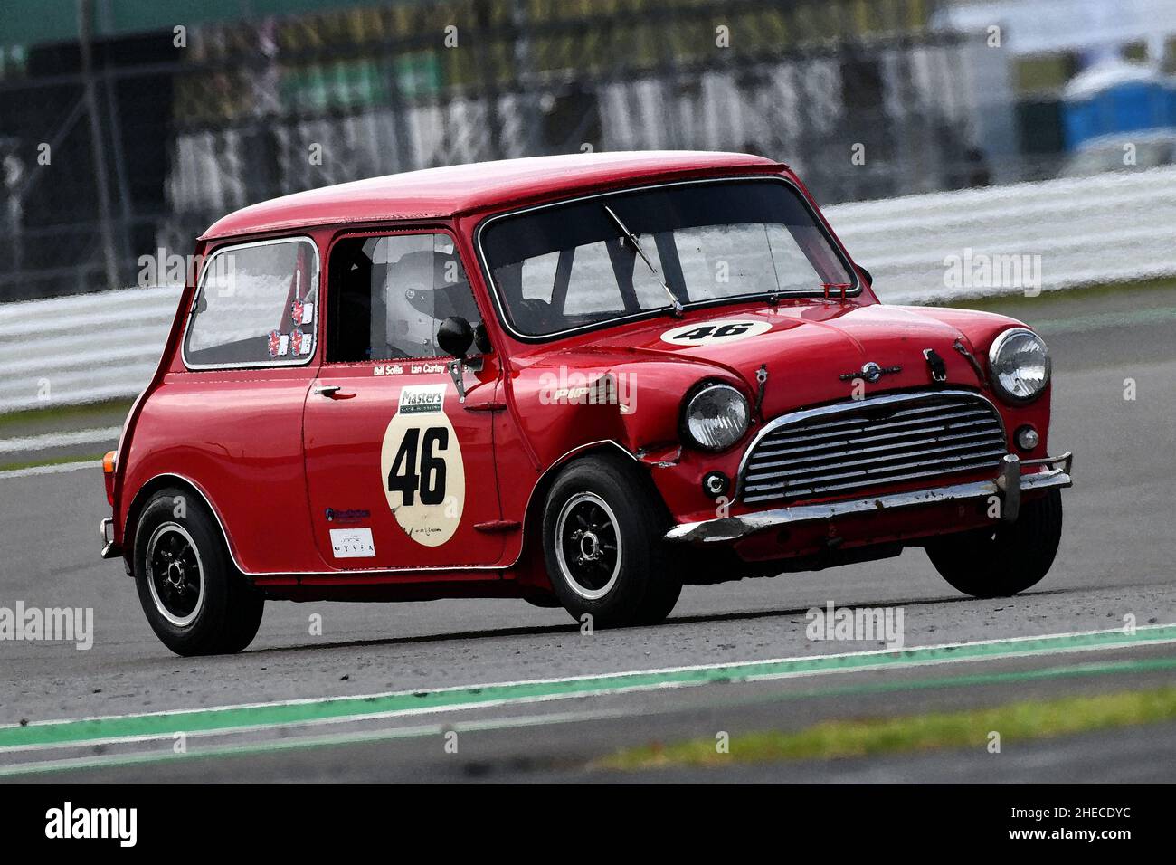 Ian Curley, Austin Mini Cooper S, Touring Car Racing from the 1960s, a 45 minute race for one or two drivers with a compulsory pit stop, Transatlantic Stock Photo