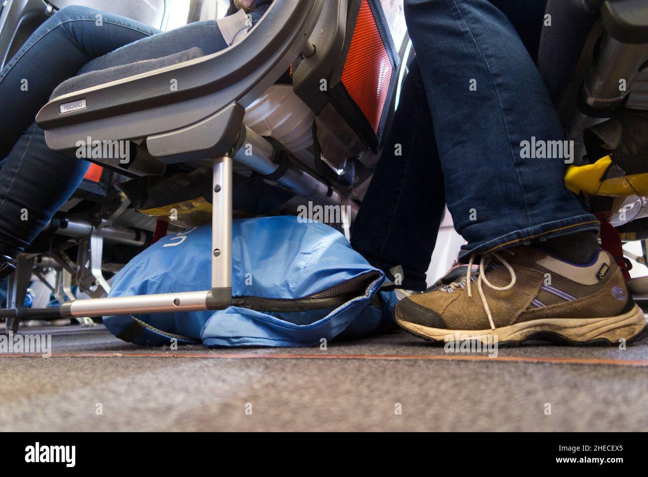 Bag under passenger seat storage area for passengers for stowing hand