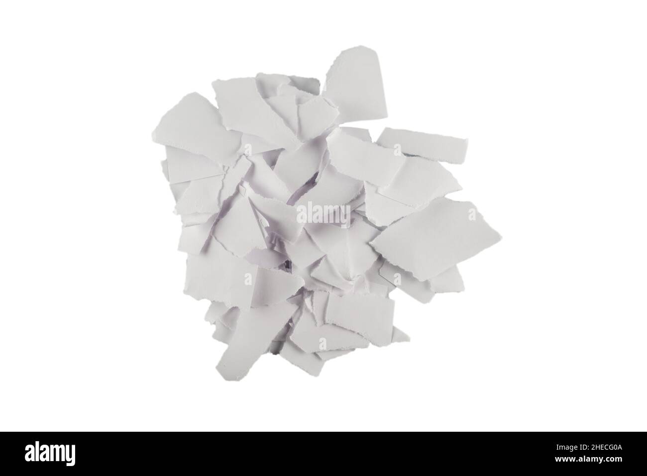 Empty white paper pieces isolated. Space for text or design. Stock Photo