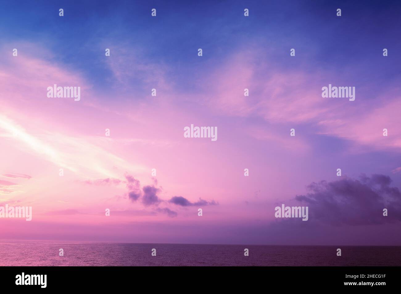 Seascape in the fantastic evening light. Sunset over the sea with ...