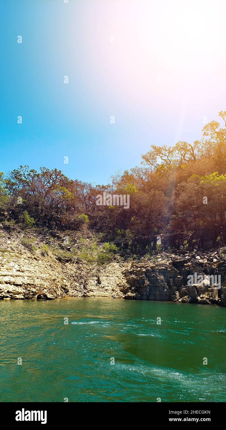 Capitolio Minas Gerais, countryside side in Brazil, with beautiful vistas, a canyon, lake and mountain trails. Stock Photo
