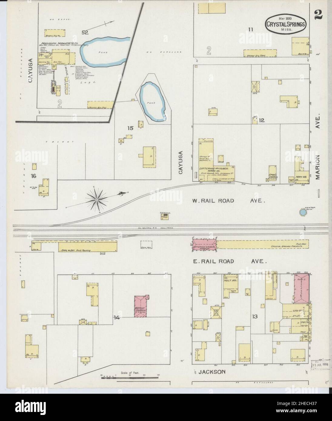 Map of crystal springs hi res stock - Sanborn Fire Insurance Map From Crystal Springs Copiah County Mississippi 2HECH37 