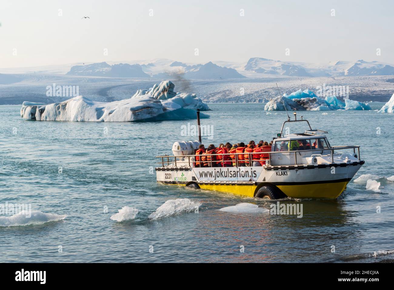 Iceland, Austurland, Vatnajokull National Park, iceberg floating in the glacial lagoon of Jokulsarlon Stock Photo