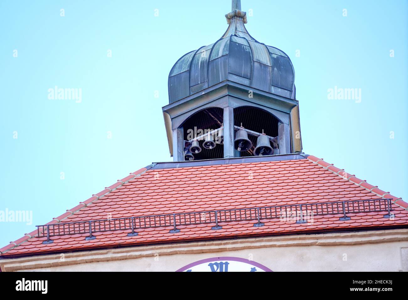 Onion dome with onion helmet or onion dome photographed on a church