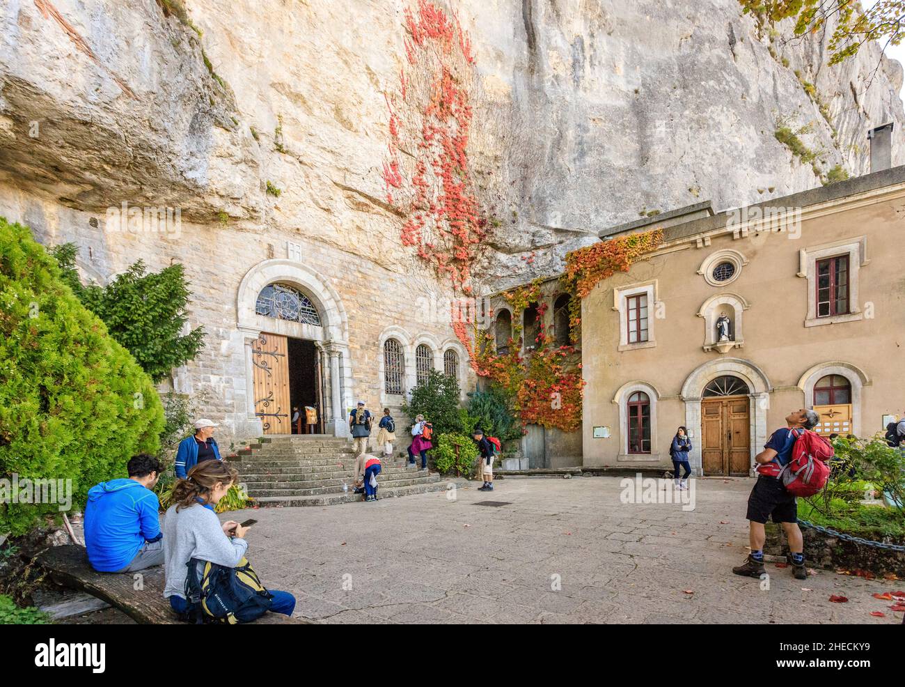 France, Var, Sainte Baume Regional Natural Park, Massif de la Sainte Baume, Plan d'Aups Sainte Baume, Sainte Baume cave also known as the Sainte Marie Stock Photo