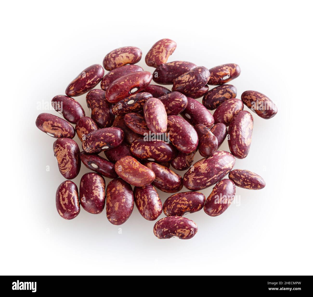 Heap of red pinto beans isolated on white background Stock Photo