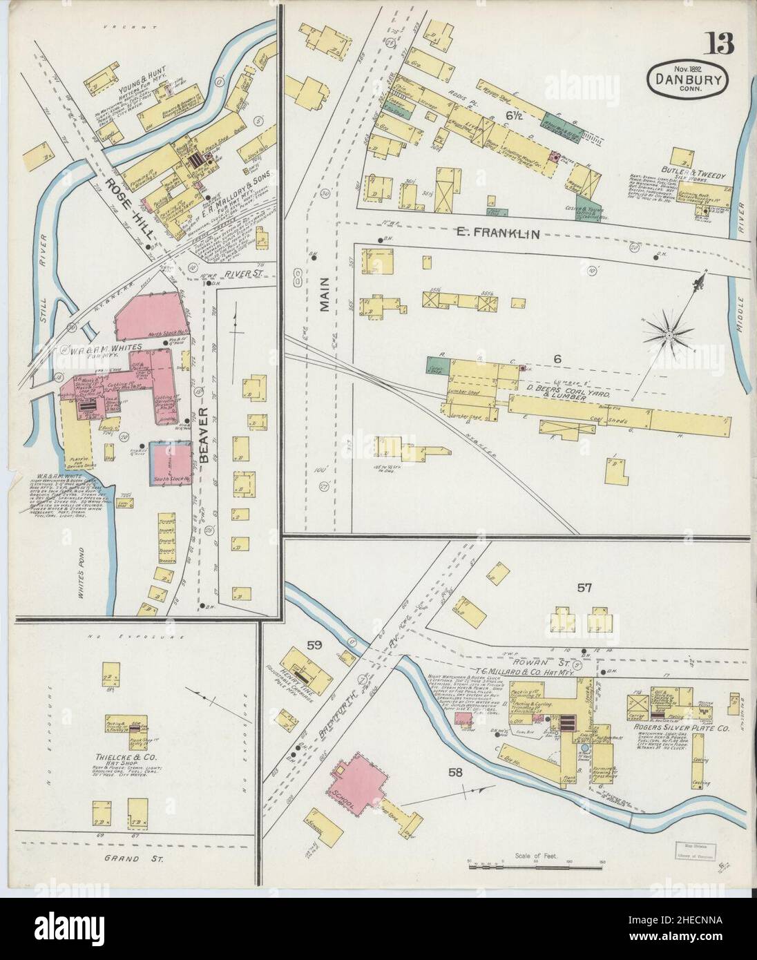 Vintage map of danbury hi-res stock photography and images - Alamy