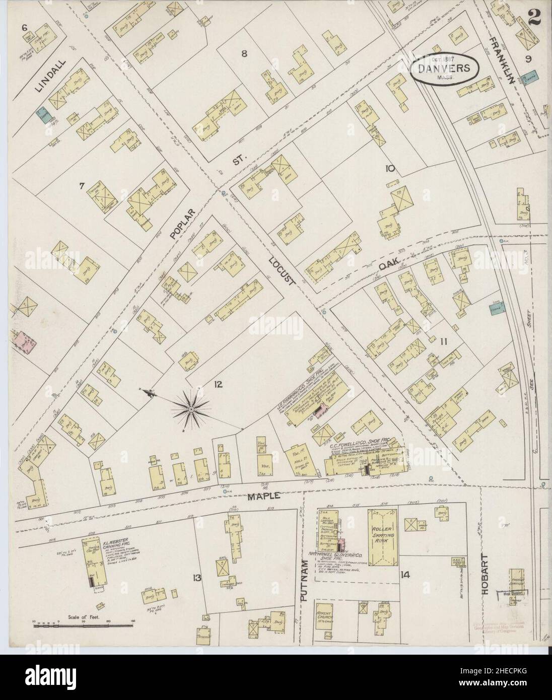 Sanborn Fire Insurance Map from Danvers, Essex County, Massachusetts