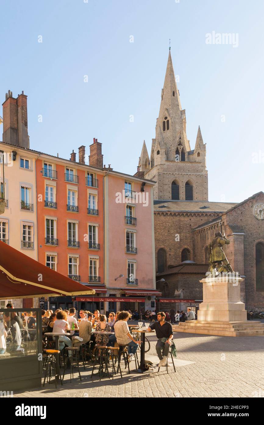 France, Isere, Grenoble, Saint Andre Square and Bayard Knight Without ...