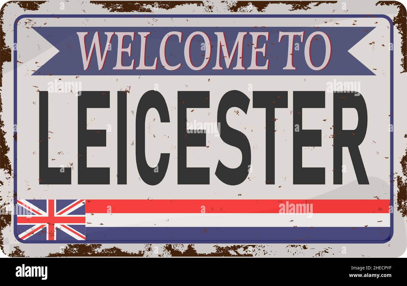 Leicester metal road sign plate isolated on white background Stock Vector Image & Art Alamy
