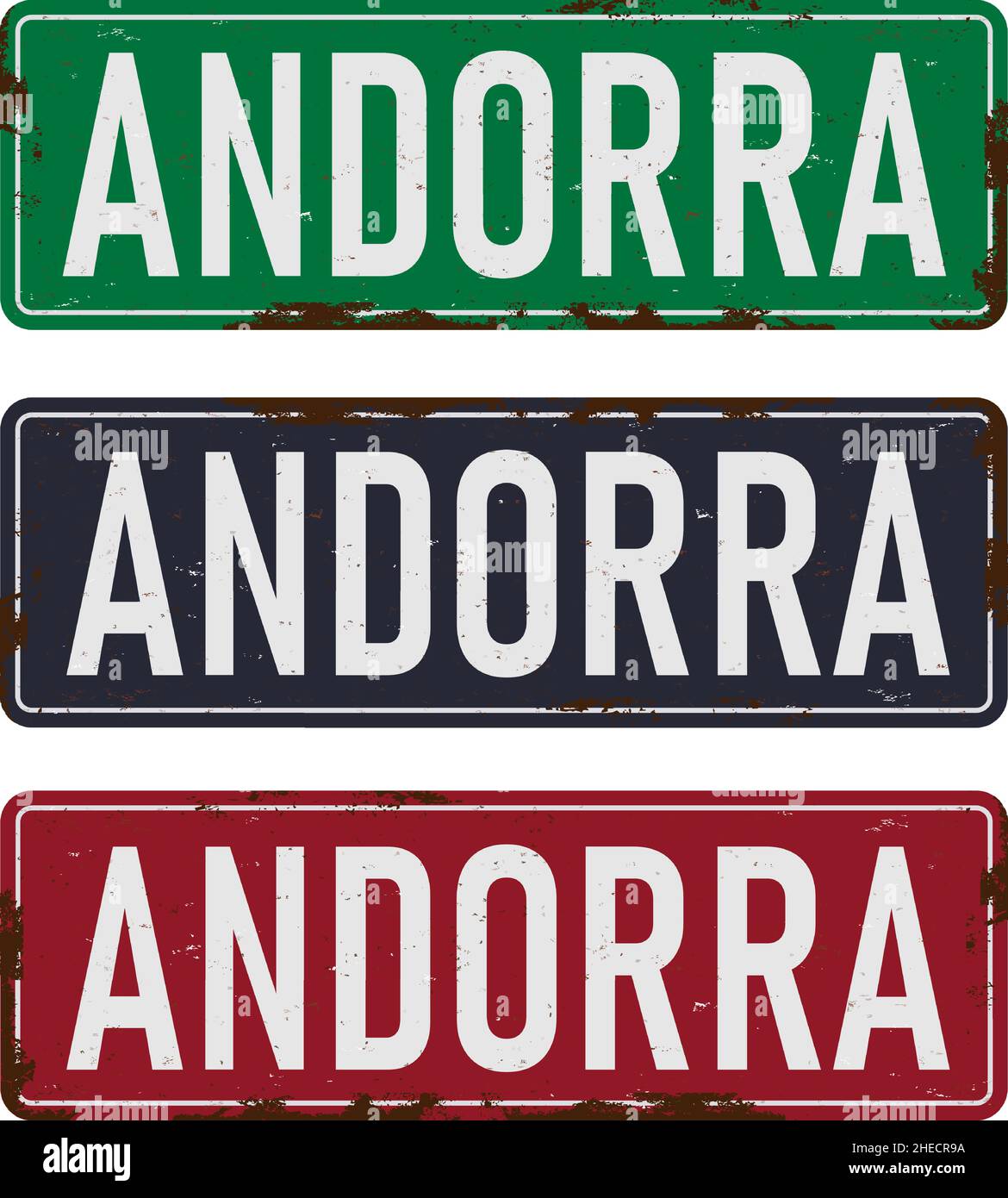 Andorra road sign set isolated on white background on white vector ...