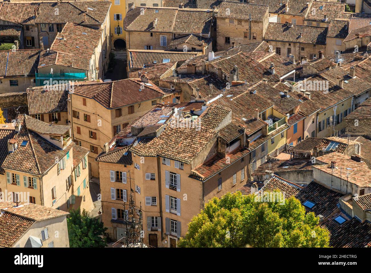 France, Var, Cotignac, the village, roofs of the houses // France, Var (83), Cotignac, village, toits des maisons Stock Photo