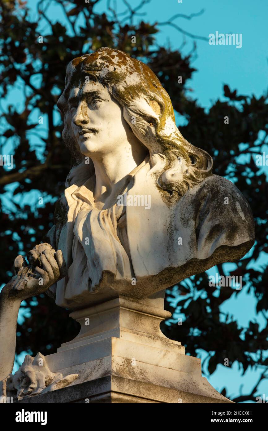 France, Herault, Pezenas, statue representing Moliere Stock Photo
