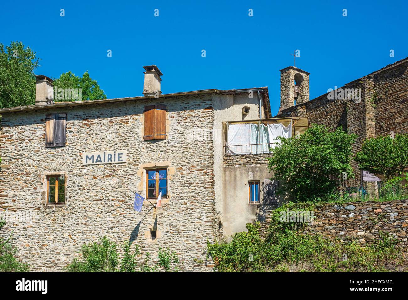 France, Lozere, SainteCroixValleeFrancaise, the town hall Stock Photo Alamy