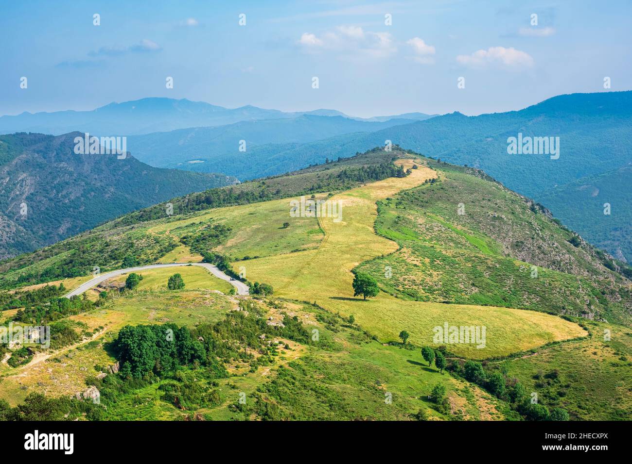 France, Lozere, Corniche des Cevennes, former Royal road from Nimes to  Saint-Flour, Aultre field in the surroundings of Le Pompidou village Stock  Photo - Alamy