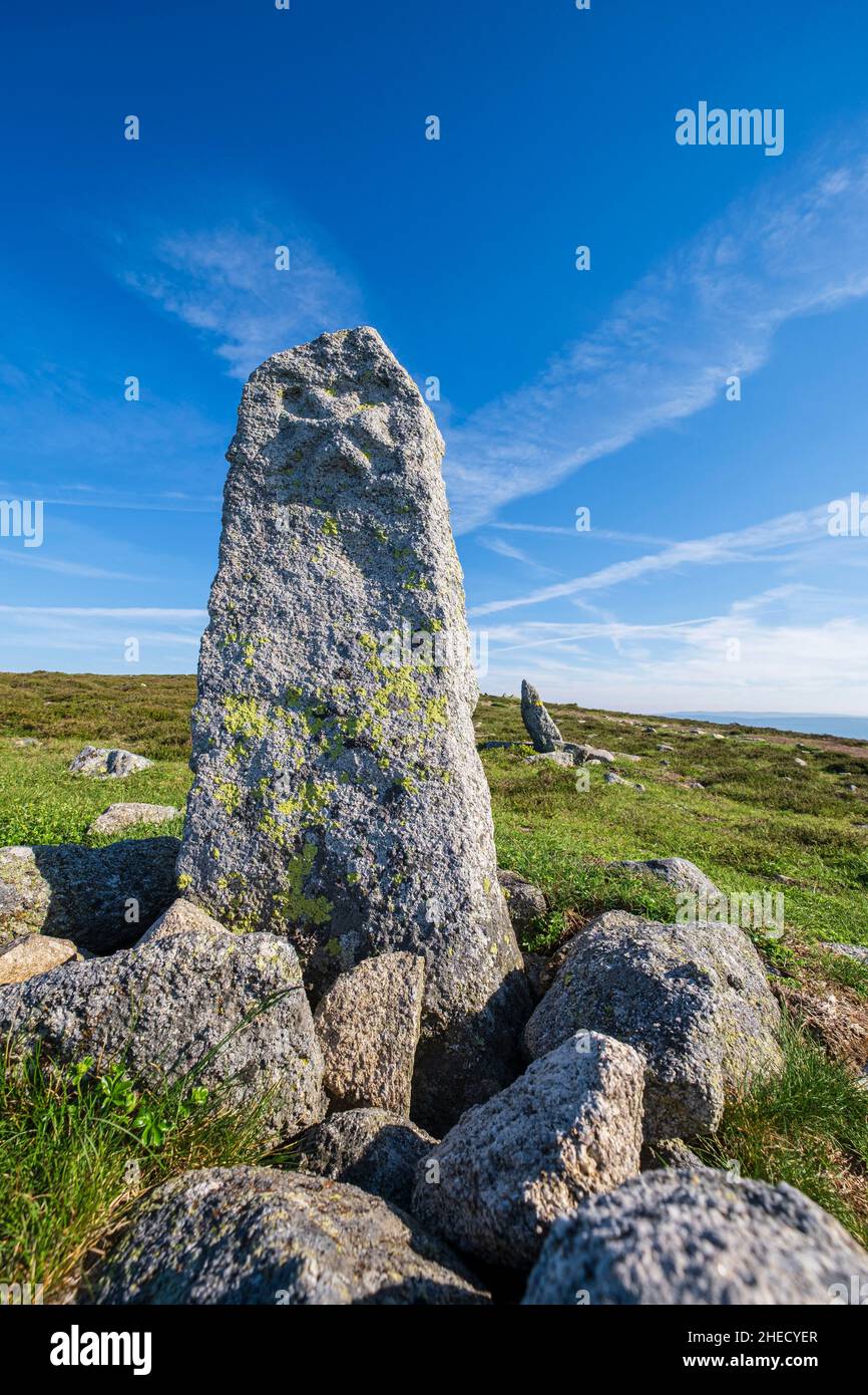 France, Lozere, Mont Lozere et Goulet, standing stones or montjoies