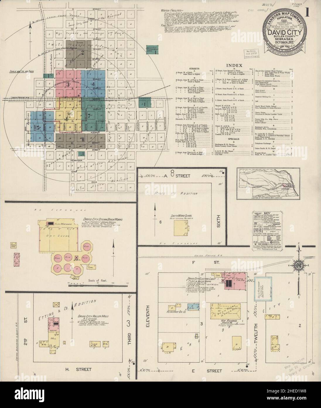 Sanborn Fire Insurance Map from David City, Butler County, Nebraska