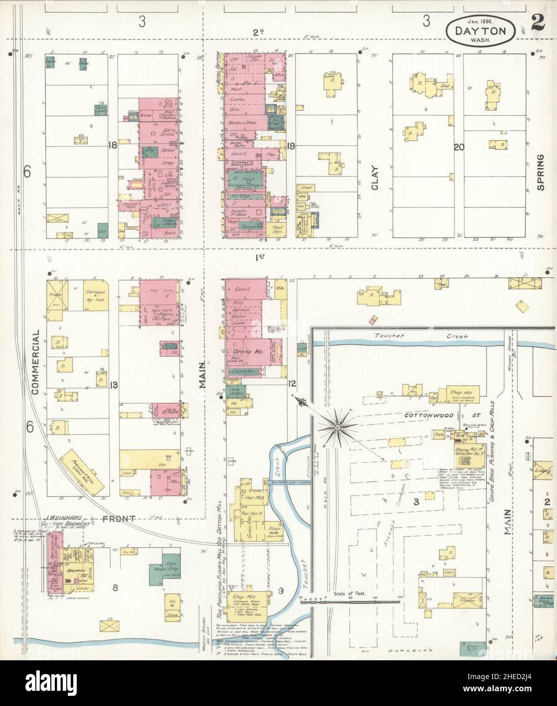Dayton washington map hires stock photography and images Alamy