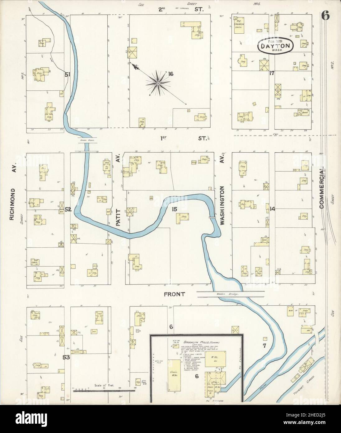 Dayton washington map hires stock photography and images Alamy