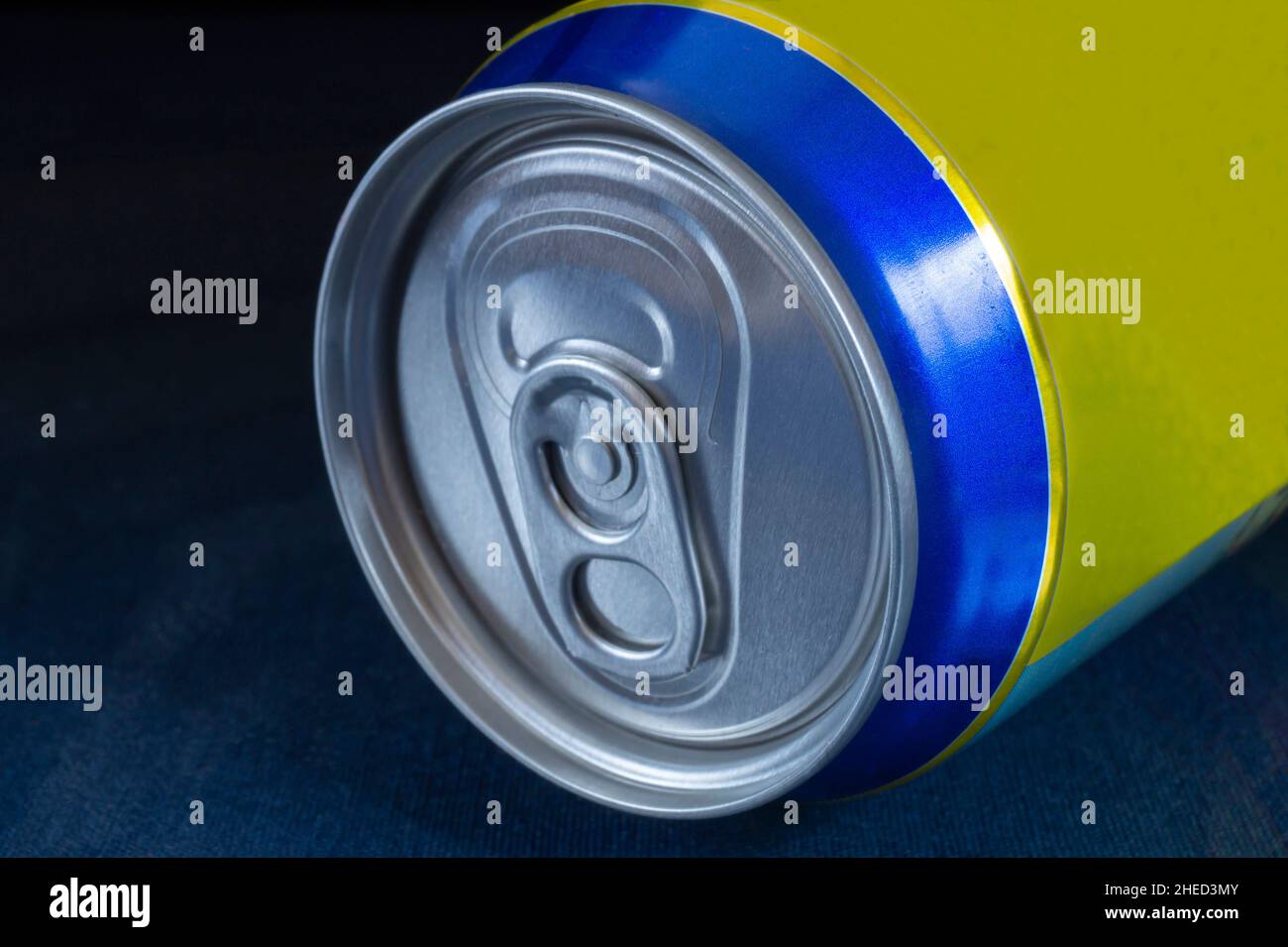 Tin can for canning on a black background. Food Storage Container Stock