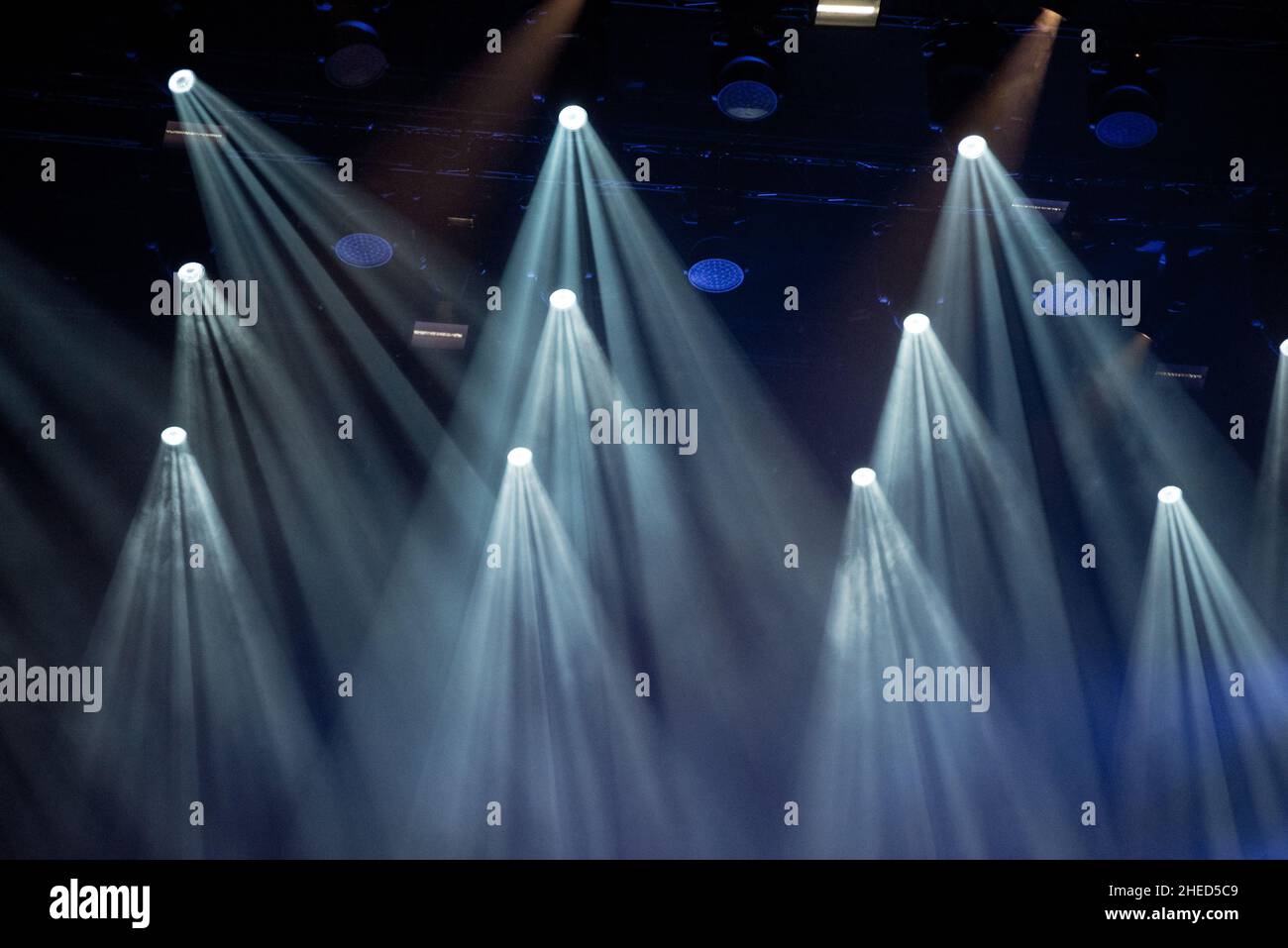 Stage lights at a live concert at music festival Stock Photo