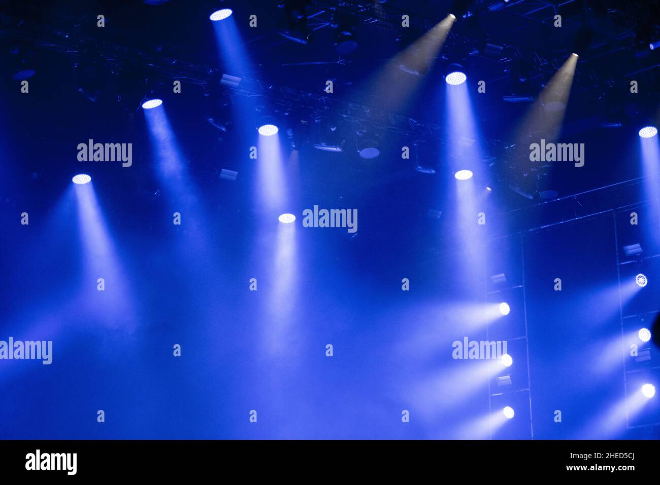 Stage lights at a live concert at music festival Stock Photo