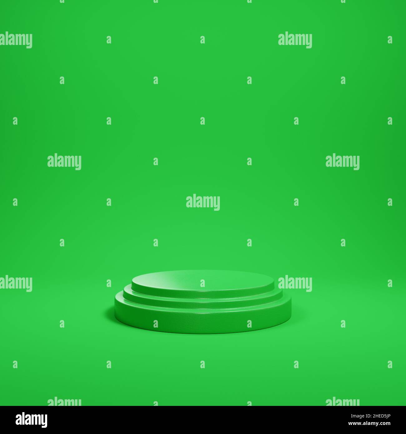 Empty podium for product display on green background. Minimalism ...