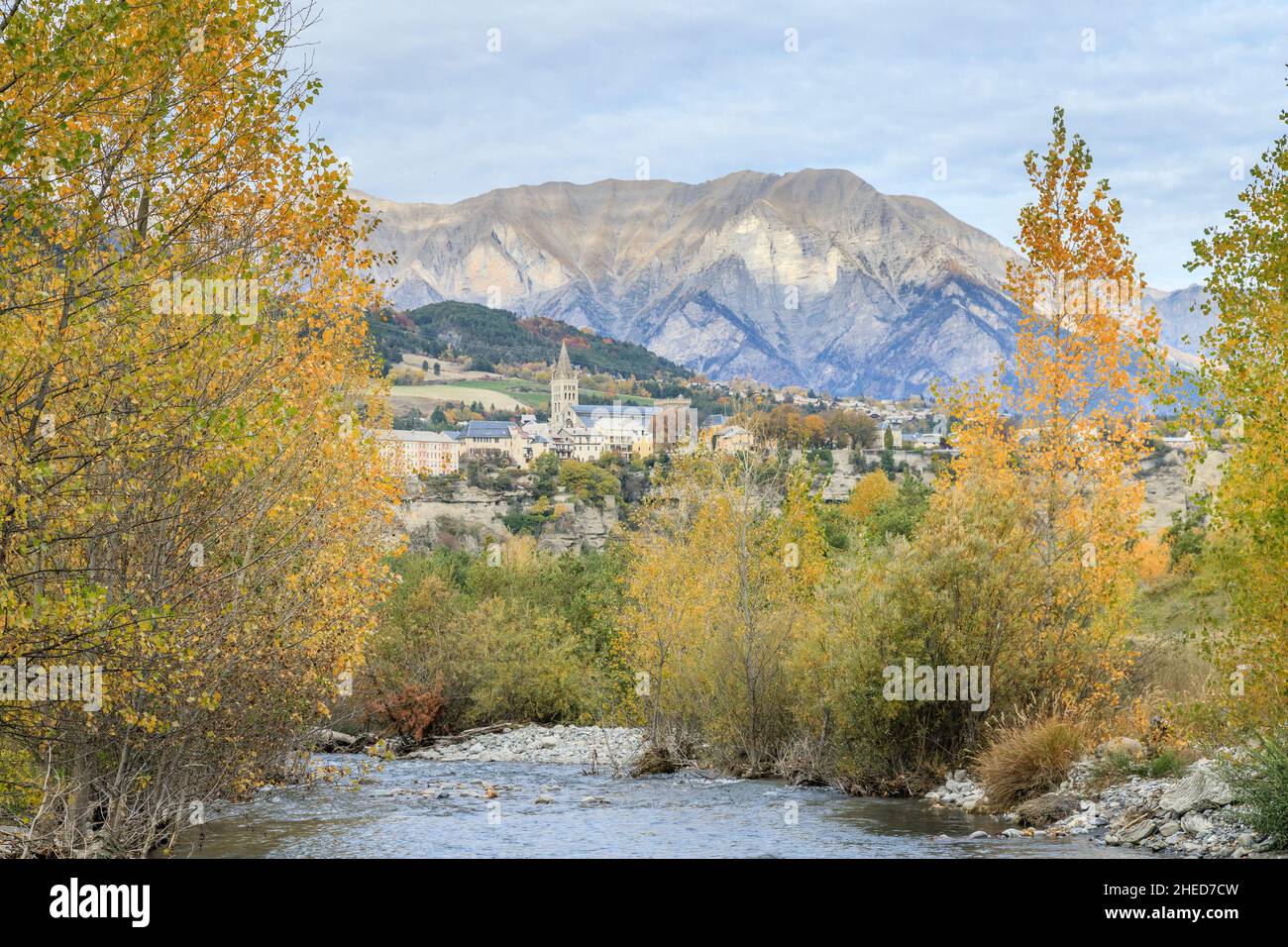 France, Hautes Alpes, Embrun, Village And The Torrent Of Vacheres.
