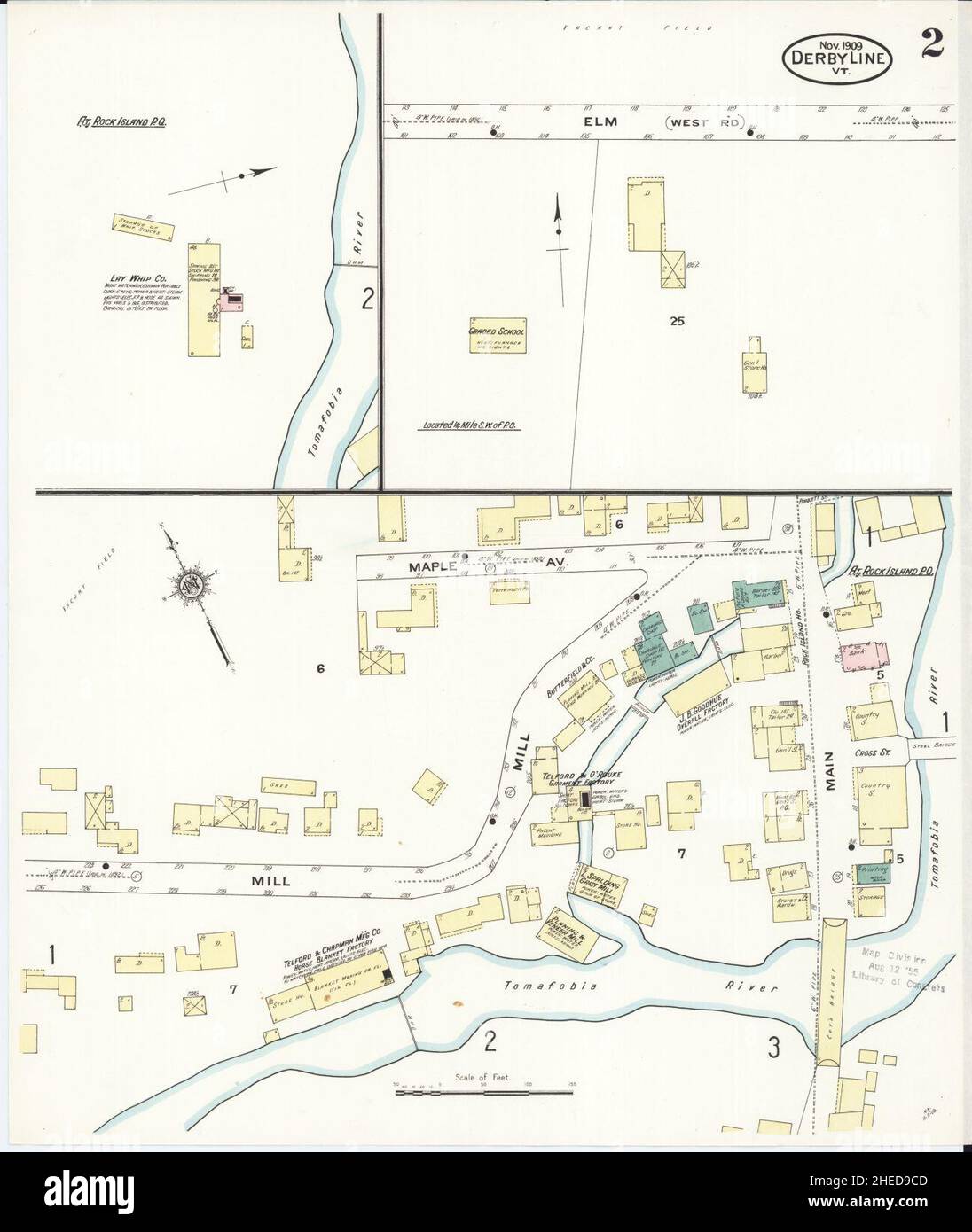 Sanborn Fire Insurance Map from Derby Line, Orleans County, Vermont