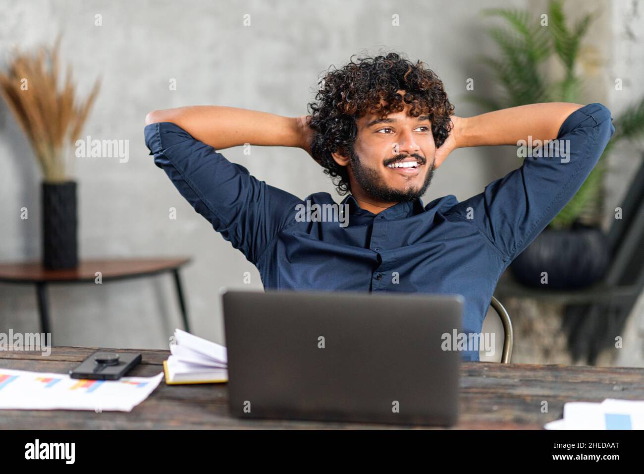 Pakistani man working office hi-res stock photography and images - Alamy