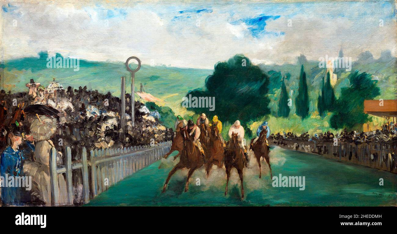 The Races at Longchamp by Edgar Degas (1834-1917), oil on canvas, 1866 Stock Photo