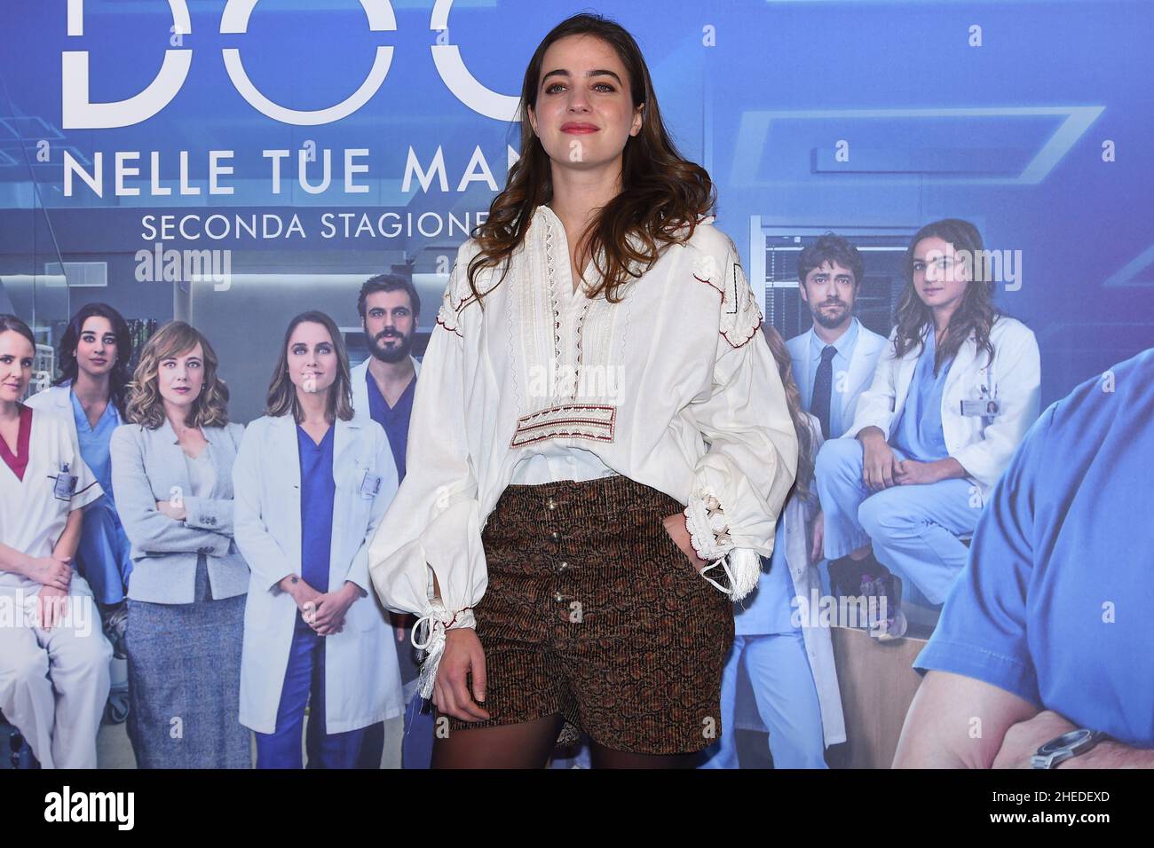 Rome, Italy , 10 January , 2022 Pictured left to right, Beatrice Granno’      during football Photocall fiction Rai Doc second season Credit: Massimo Insabato/Alamy Live News Stock Photo