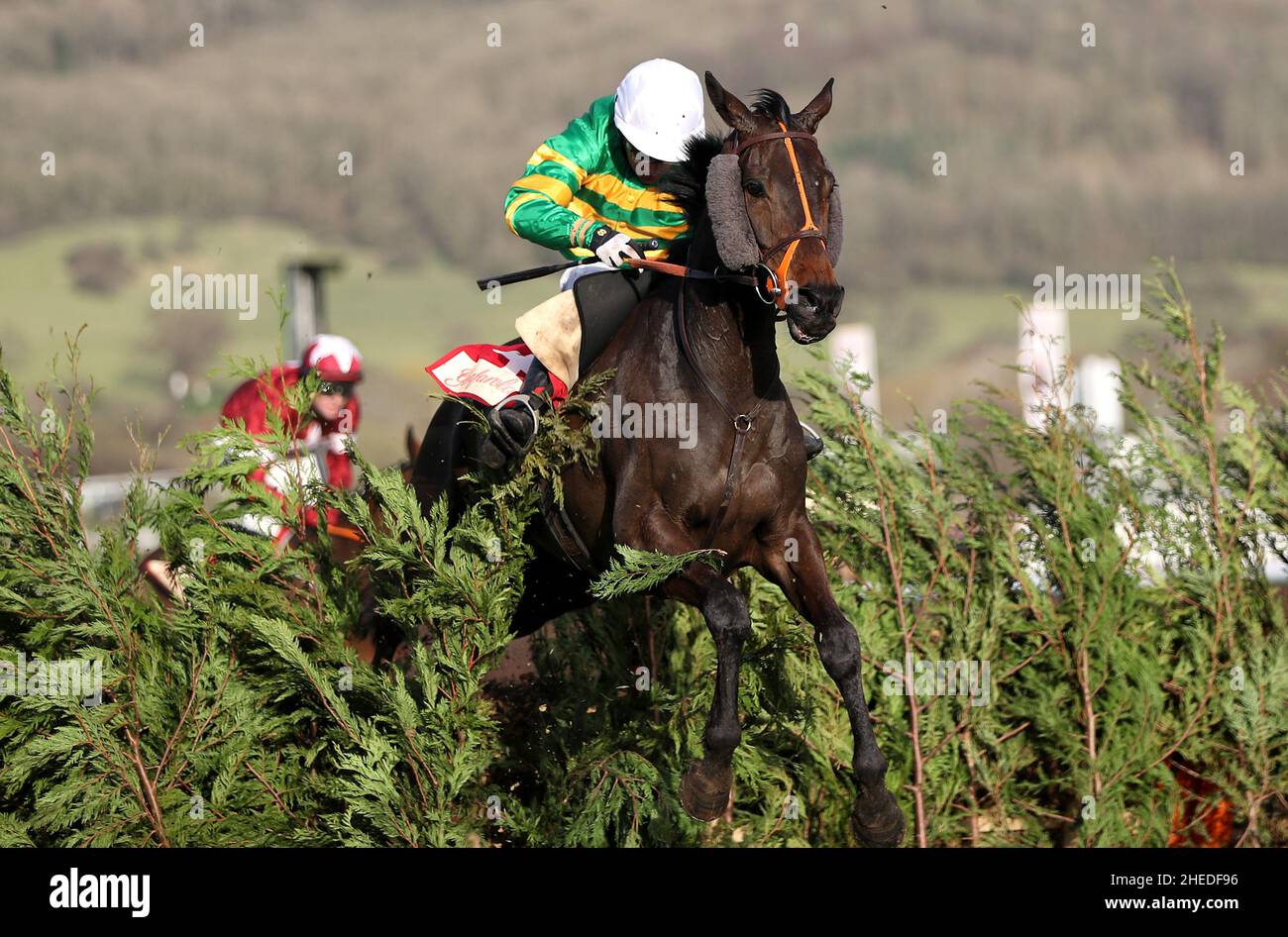File photo dated 11-03-2020 of Easysland, whose connections are hopeful will be able to regain his Glenfarclas Chase crown at Cheltenham after it was revealed the eight-year-old has recovered from injury and joined Jonjo O'Neill's stable. Issue date: Monday January 10, 2022. Stock Photo