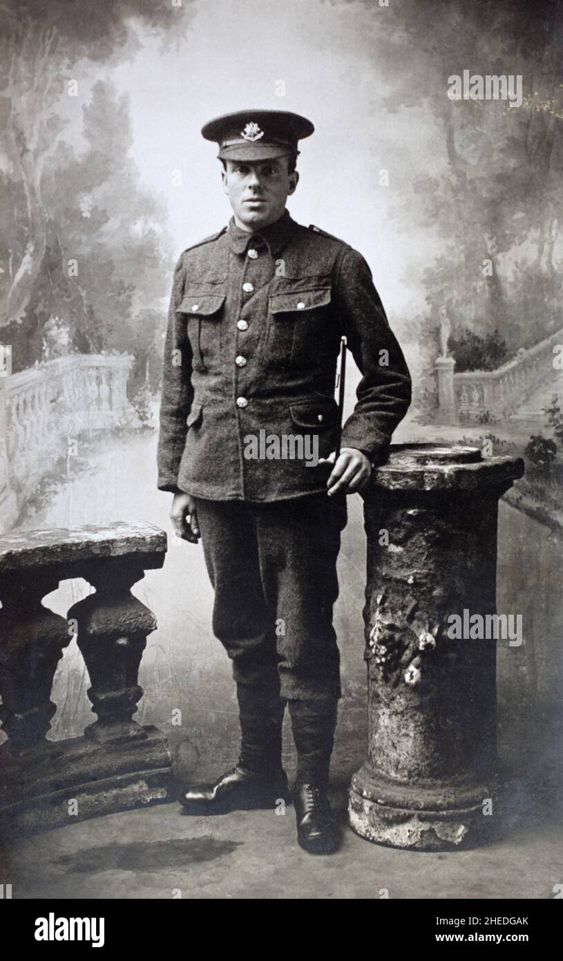 A portrait of a First World War British soldier from the Cheshire Regiment. Stock Photo