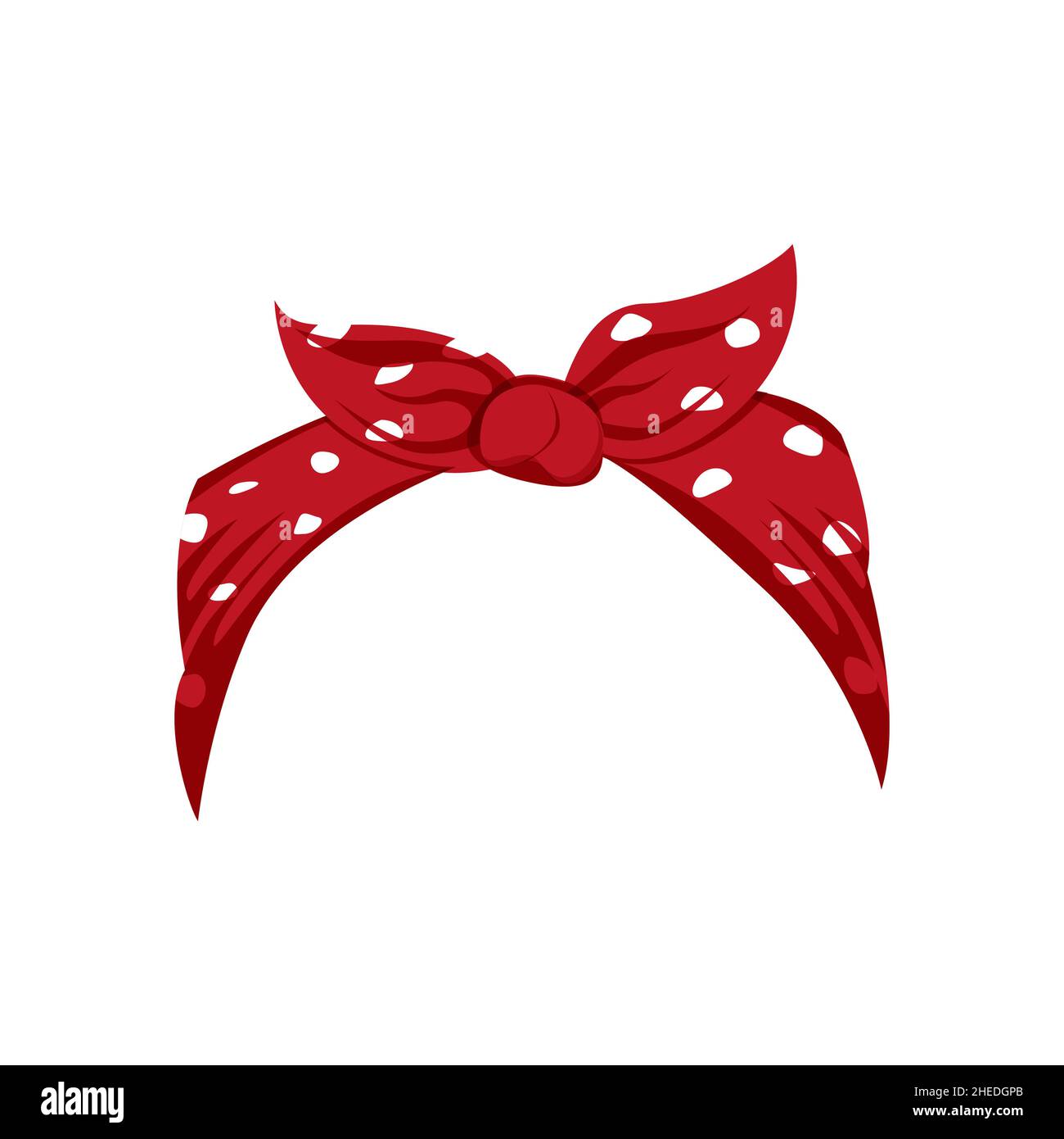 Red womens hair bandana vector illustration Stock Vector