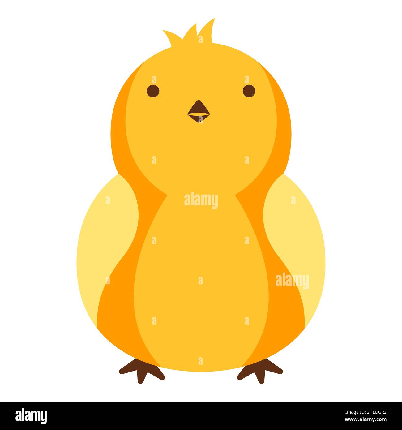 Cute Easter yellow chick illustration. Cartoon chicken character for ...