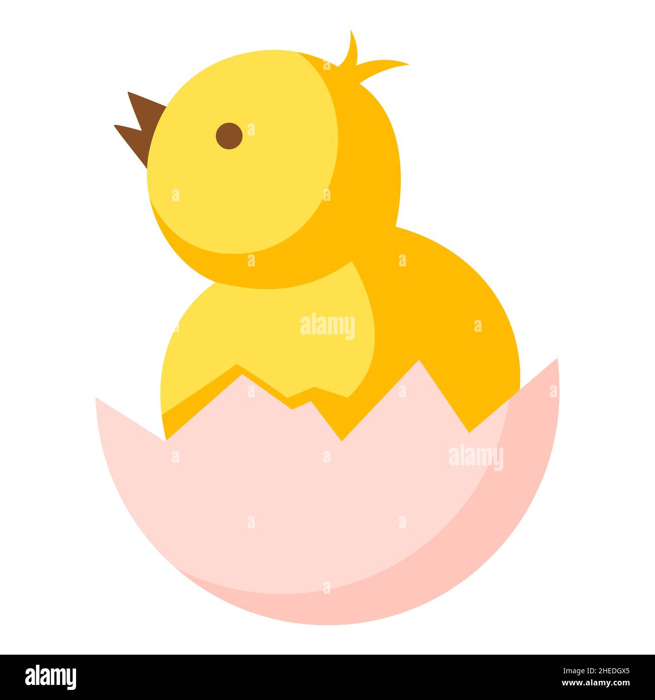 Cute Easter yellow chick illustration. Cartoon chicken character for ...