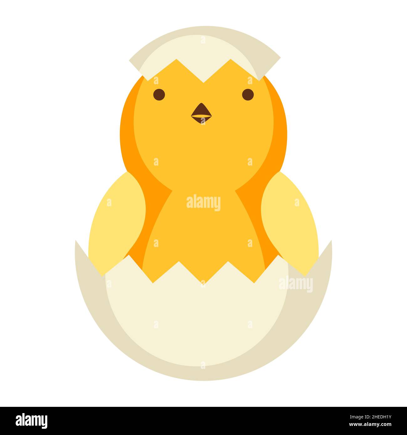 Cute Easter yellow chick illustration. Cartoon chicken character for ...