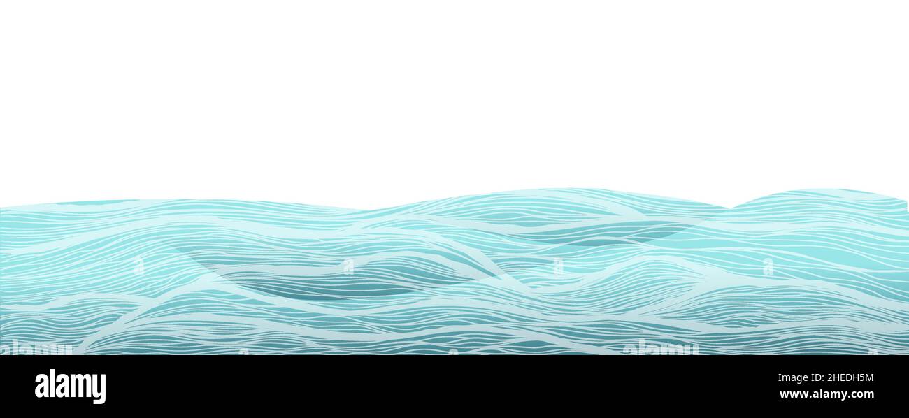 Horizontal background with sea waves. Vector illustration Stock Vector ...