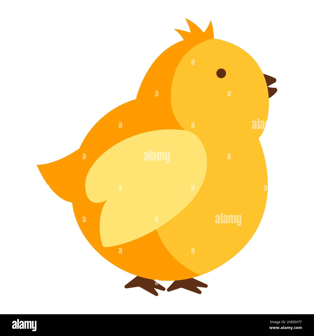 Cute Easter yellow chick illustration. Cartoon chicken character for ...