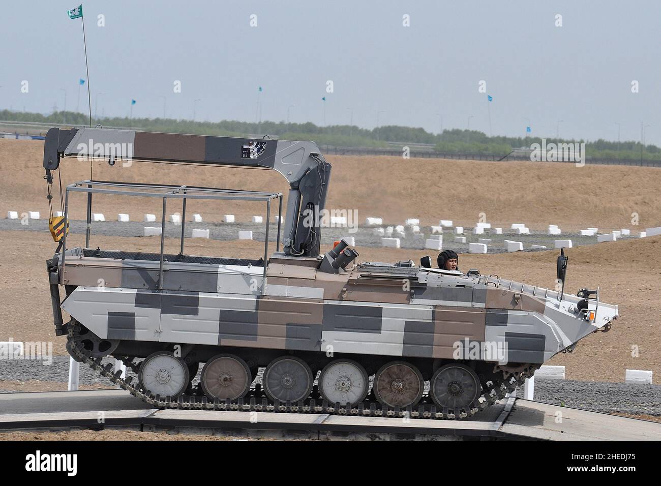 KAZAKHSTAN ARMY BMP-1 AMMUNITION LOADER. Stock Photo