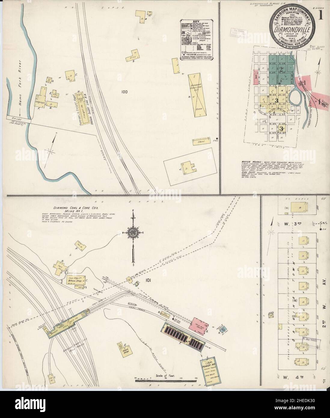 Diamondville wyoming map hires stock photography and images Alamy