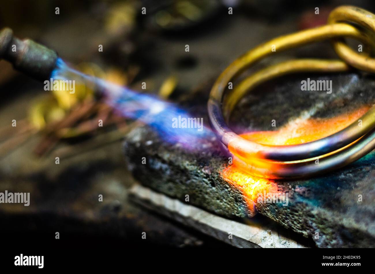 Craft Jewelry Torch Flame Against Dark Stock Photo 1441772360