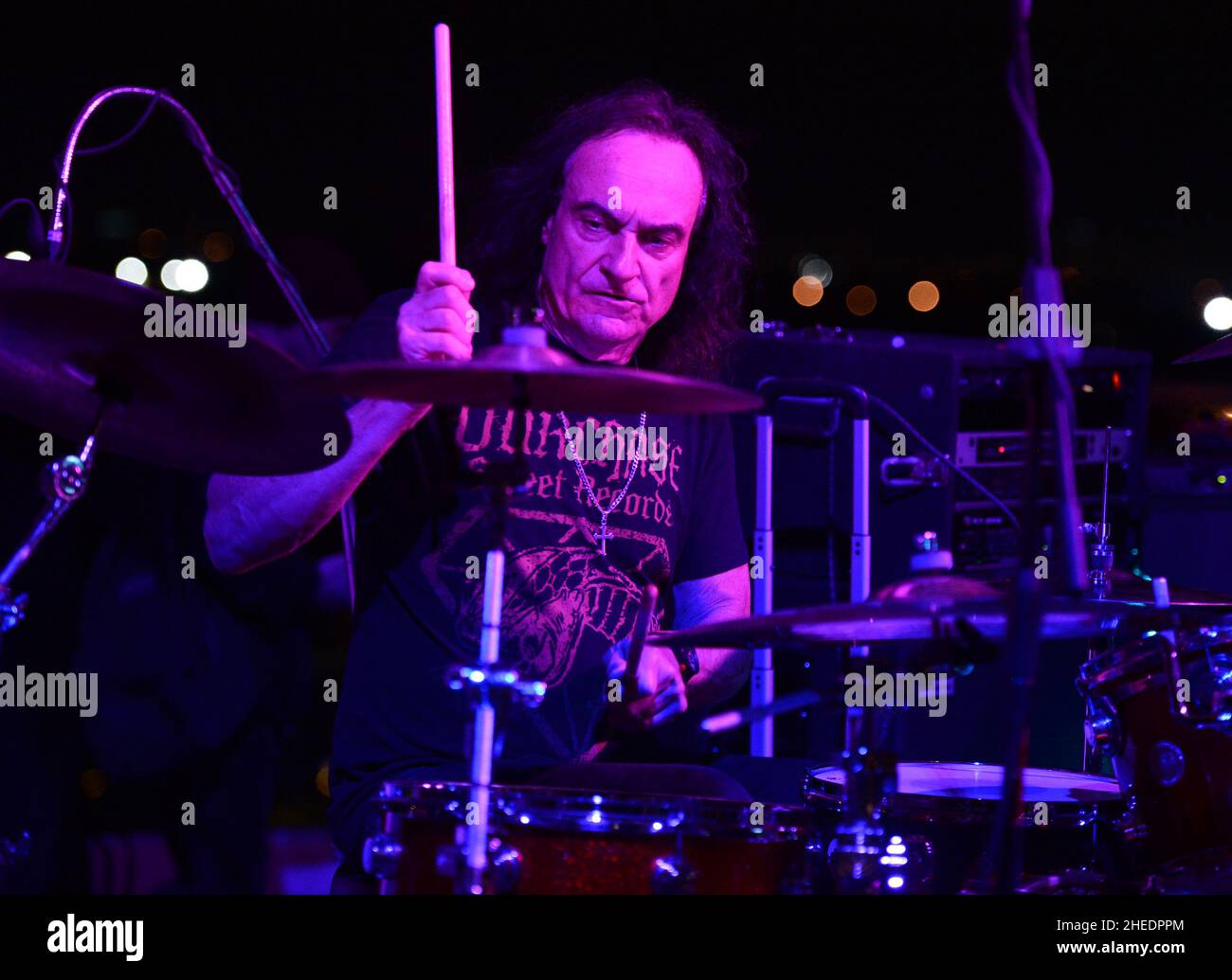 Hollywood FL, USA. 09th Jan, 2022. Vinny Appice of Black Sabbath performs during the Rock 'N' Roll Fantasy Camp band jam held held at the Seminole Hard Rock Hotel & Casino on January 9, 2022 in Hollywood, Florida. Credit: Mpi04/Media Punch/Alamy Live News Stock Photo