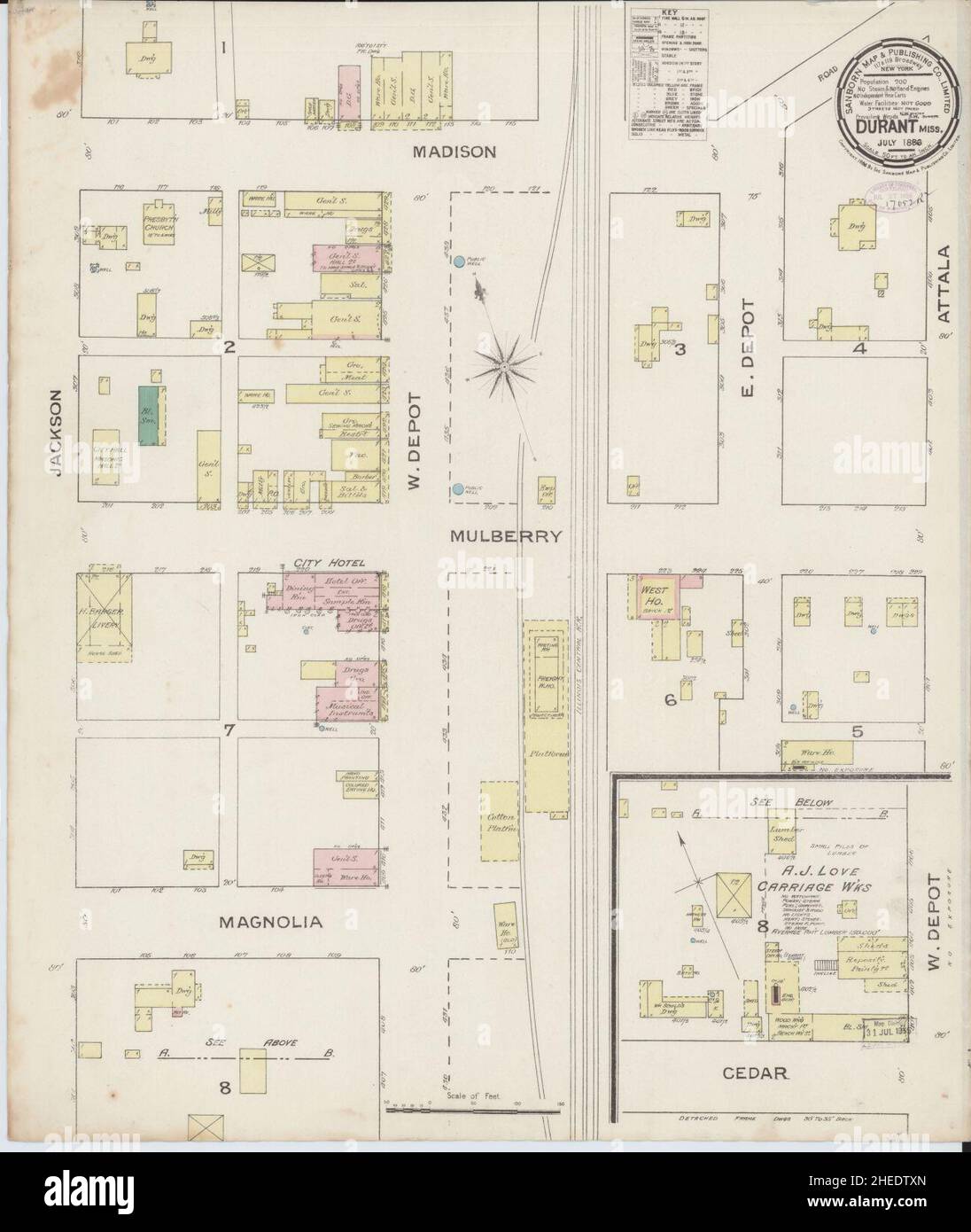 Map of durant mississippi hires stock photography and images Alamy