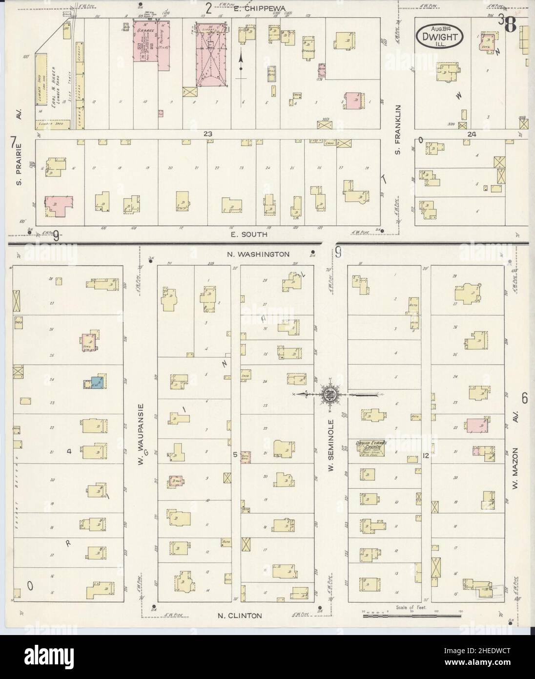 Map of dwight hires stock photography and images Alamy